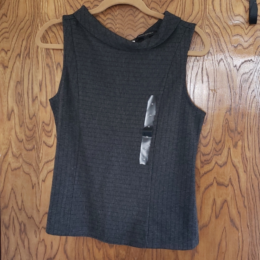 Banana Republic Sleeveless "Mod Roll" Neck Blouse